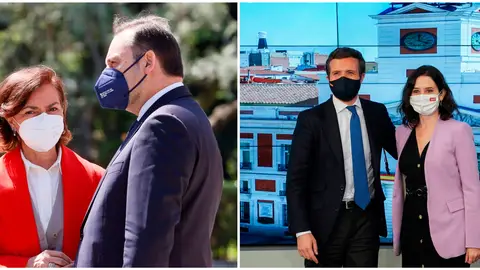 Calvo, Ábalos, Casado y Ayuso Calvo, Ábalos, Casado y Ayuso