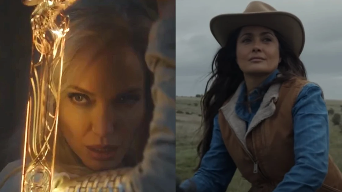 Angelina Jolie y Salma Hayek en 'Eternos' Angelina Jolie y Salma Hayek en 'Eternos'