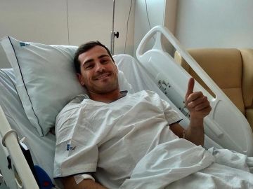 Iker Casillas en el hospital tras su infarto de miocardio