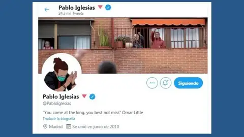 Pablo Iglesias actualiza su perfil de Twitter y escribe un enigmático mensaje: "Si vienes a por el rey, mejor no falles" Pablo Iglesias actualiza su perfil de Twitter y escribe un enigmático mensaje: "Si vienes a por el rey, mejor no falles"