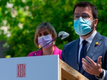 Alba Vergés y Miquel Sàmper, en rueda de prensa