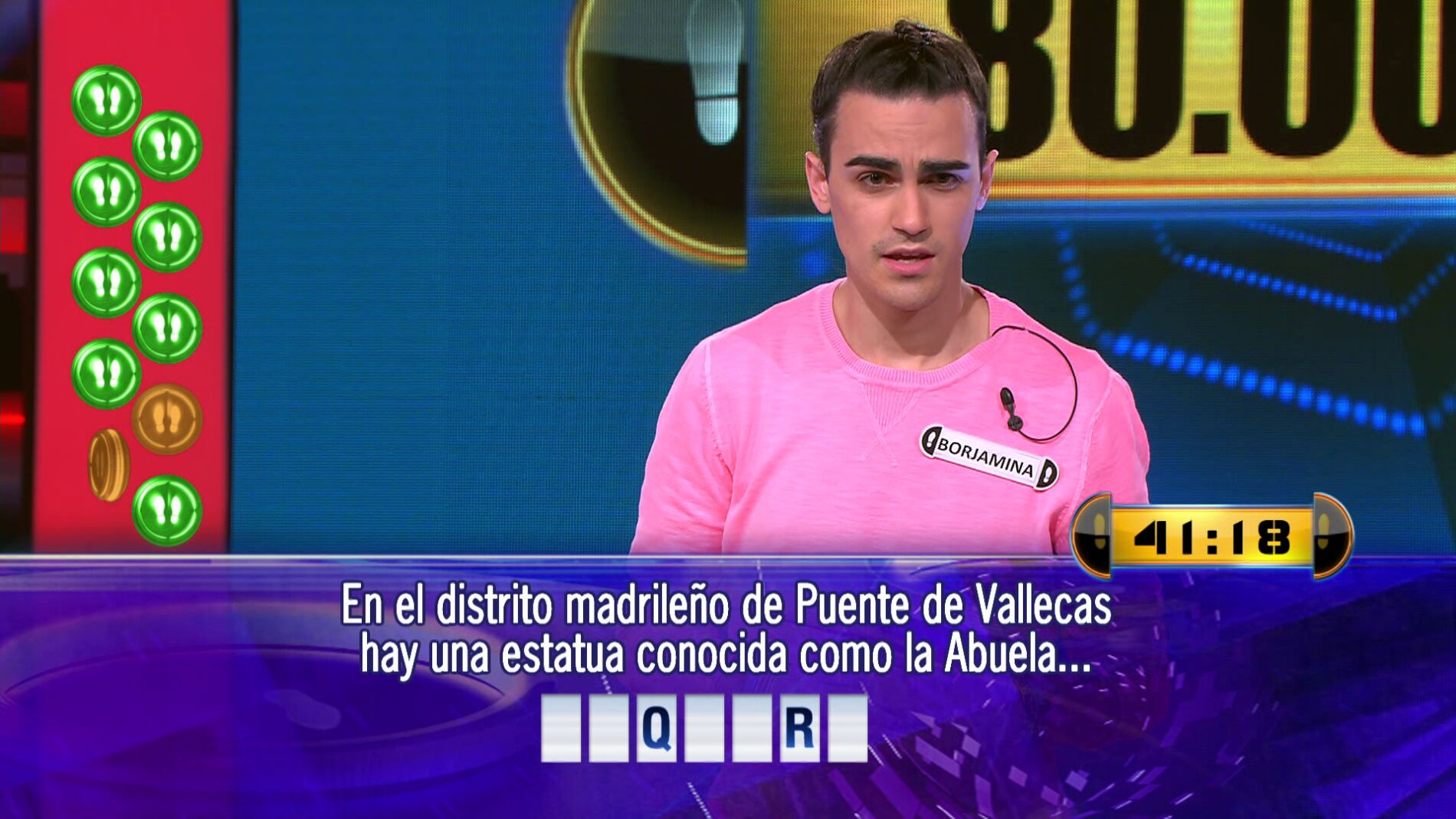 Dos preguntas y cuarenta segundos: Borja juega por 80.001 euros el Duelo Final de &lsquo;&iexcl;Ahora caigo!'