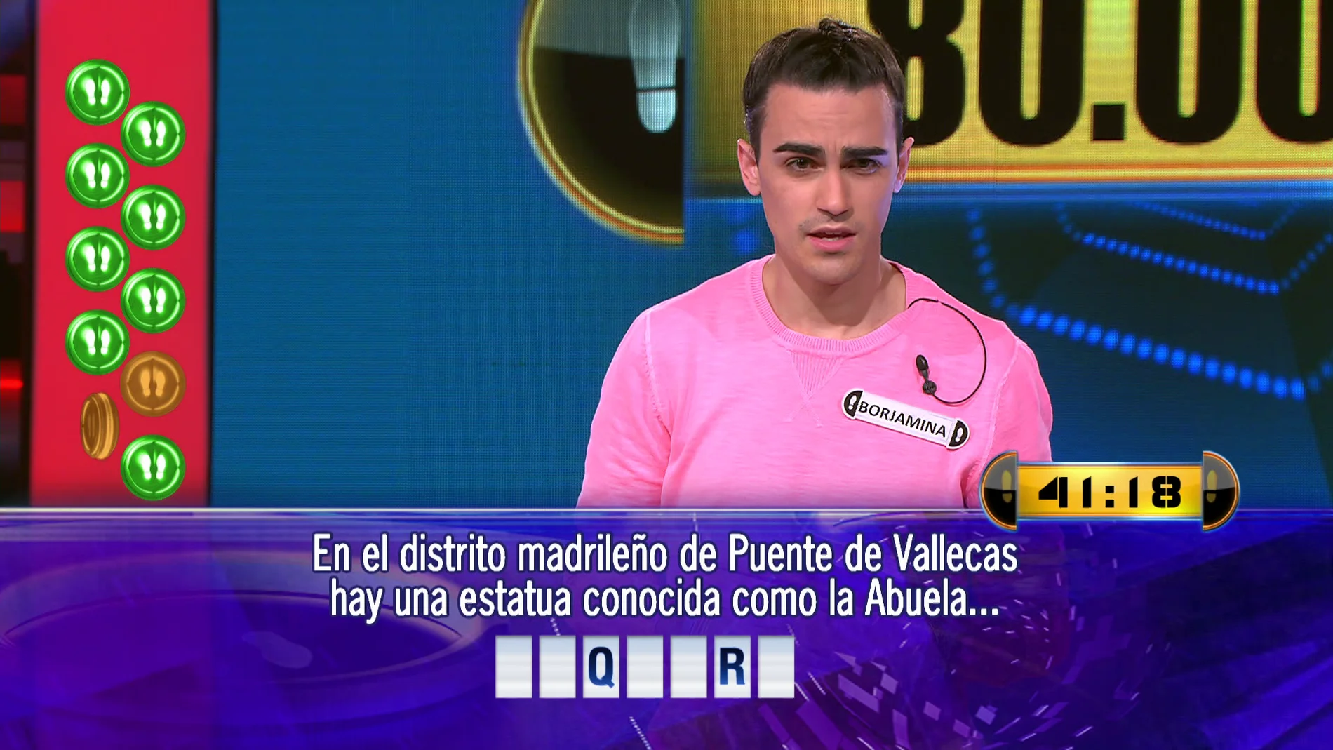 Dos preguntas y cuarenta segundos: Borja juega por 80.001 euros el Duelo Final de ‘¡Ahora caigo!'