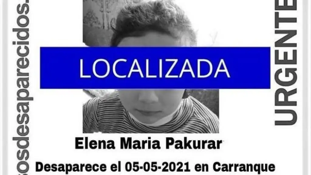 Elena Maria Pakurar, una niña localizada después de estar desaparecida Elena Maria Pakurar, una niña localizada después de estar desaparecida