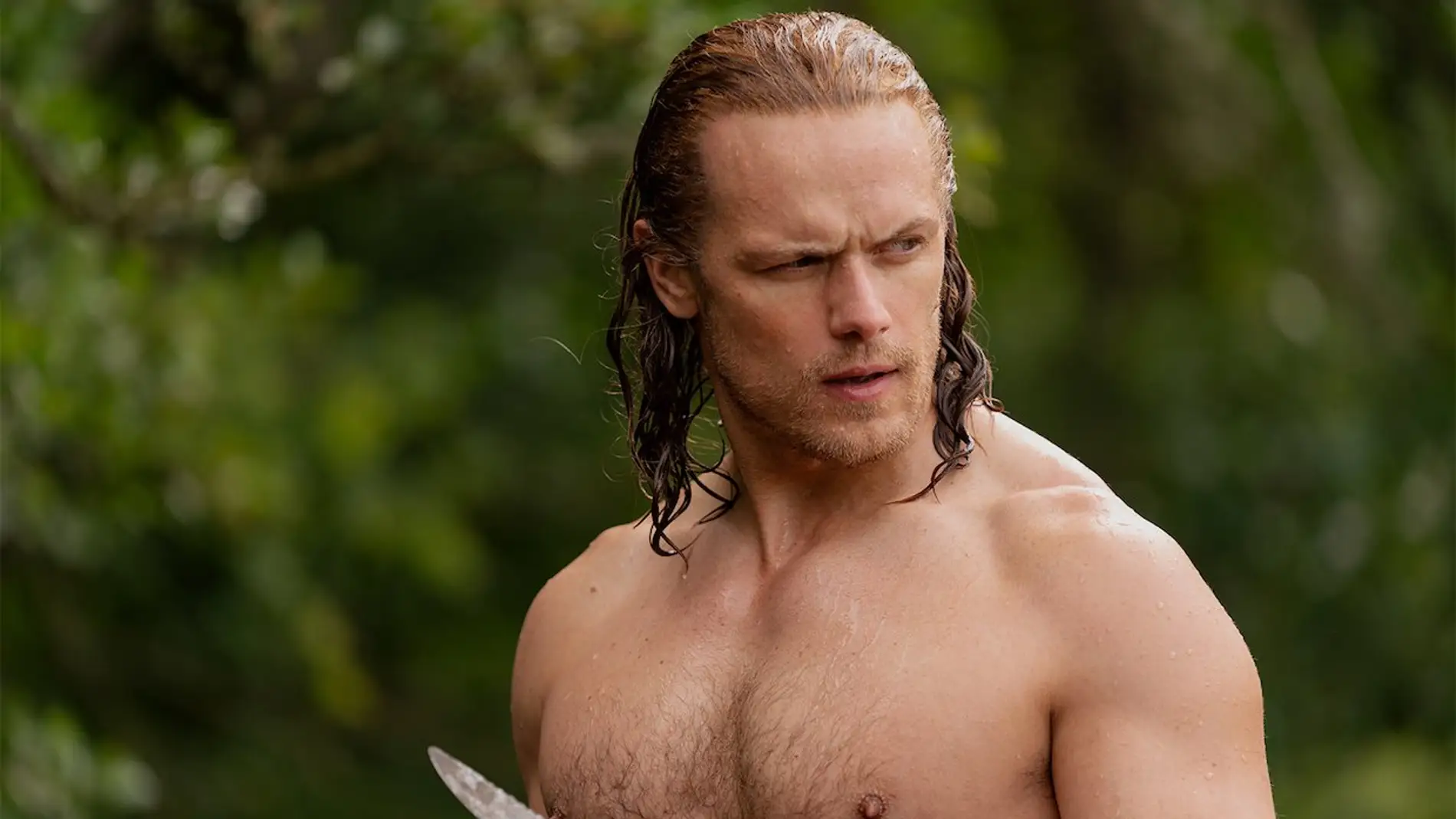 Sam Heughan como Jamie Fraser en 'Outlander'