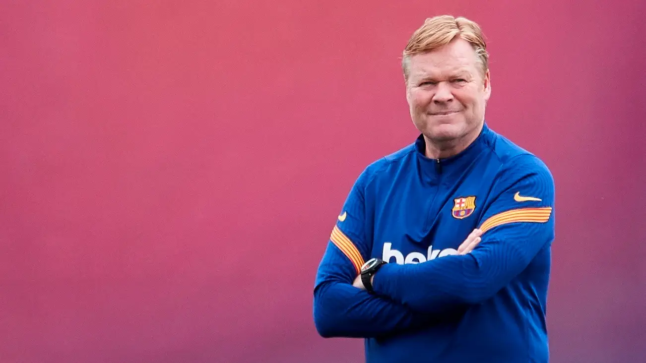 Ronald Koeman, en su etapa con el Barça El entrenador del FC Barcelona, Ronald Koeman