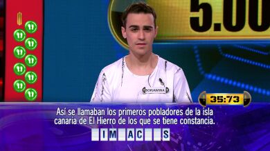 Una pregunta y 36 segundos separan a Borja de 5.000 euros en el Duelo Final de ‘¡Ahora caigo!’