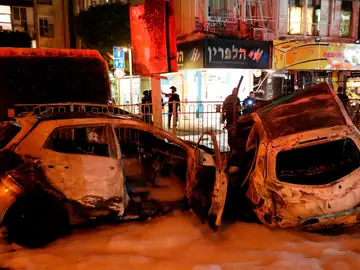 Imagen del bombardeo de Hamás en Tel Aviv Imagen del bombardeo de Hamás en Tel Aviv