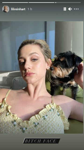 Lili Reinhart y su perro Milo