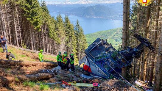 imagen del mortal accidente de telef&eacute;rico en Italia