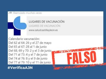 El bulo con el listado de vacunaciones masivas contra el coronavirus de Castilla y León