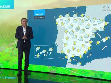  La previsi&oacute;n del tiempo hoy: Suben las temperaturas en el oeste de la Meseta con lluvias en el Cant&aacute;brico