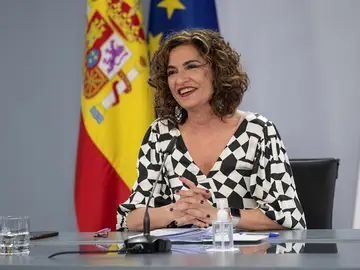 a ministra de Hacienda y portavoz del Gobierno, María Jesús Montero, durante la rueda de prensa posterior a la reunión del Consejo de Ministros a ministra de Hacienda y portavoz del Gobierno, María Jesús Montero, durante la rueda de prensa posterior a la reunión del Consejo de Ministros