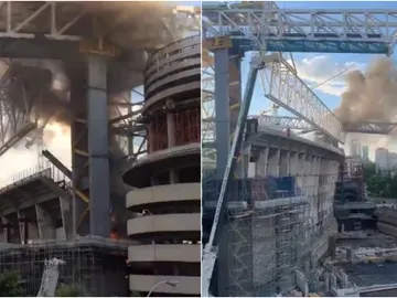 Incendio en las obras del estadio Santiago Bernabéu Incendio en las obras del estadio Santiago Bernabéu