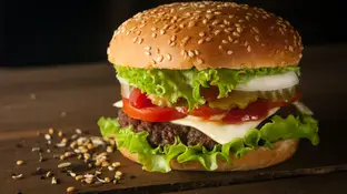 Imagen de archivo de una hamburguesa Imagen de archivo de una hamburguesa