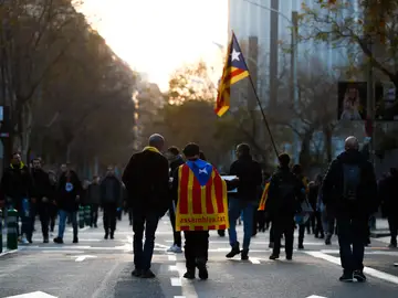 Manifestantes pro-Independencia en Barcelona Manifestantes pro-Independencia en Barcelona