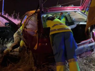 Imagen de uno de los coches implicados en un accidente en Madrid