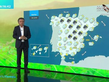 La previsi&oacute;n del tiempo hoy: Lluvias fuertes en el interior de Galicia y &aacute;rea central