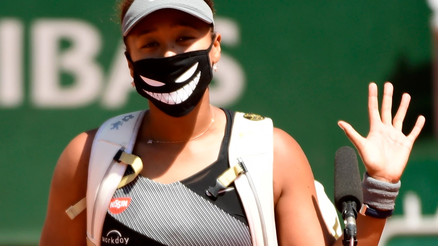 Naomi Osaka, antes de un partido en Roland Garros