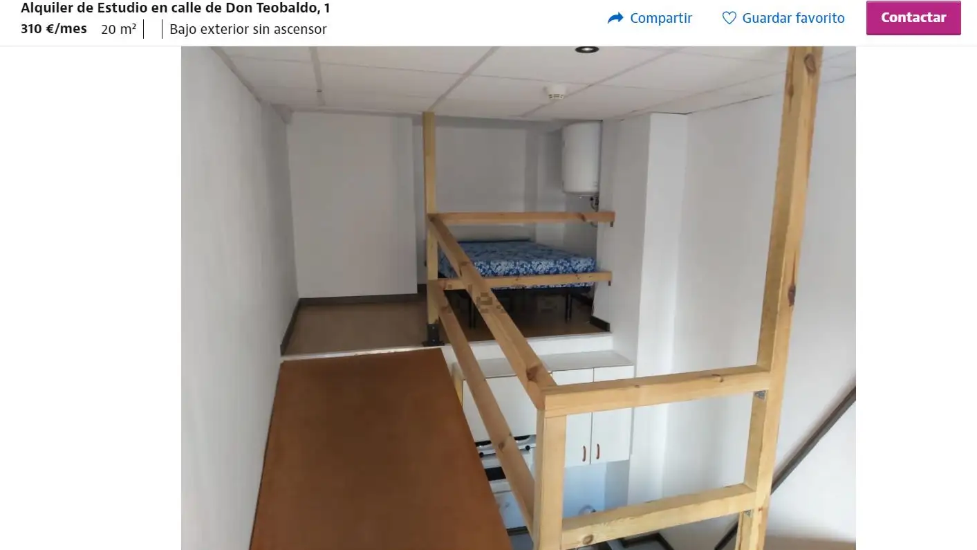 Un estudio de 20 m² por 310 euros en Zaragoza, el nuevo anuncio de Idealista que indigna a los usuarios Un estudio de 20 m² por 310 euros en Zaragoza, el nuevo anuncio de Idealista que indigna a los usuarios
