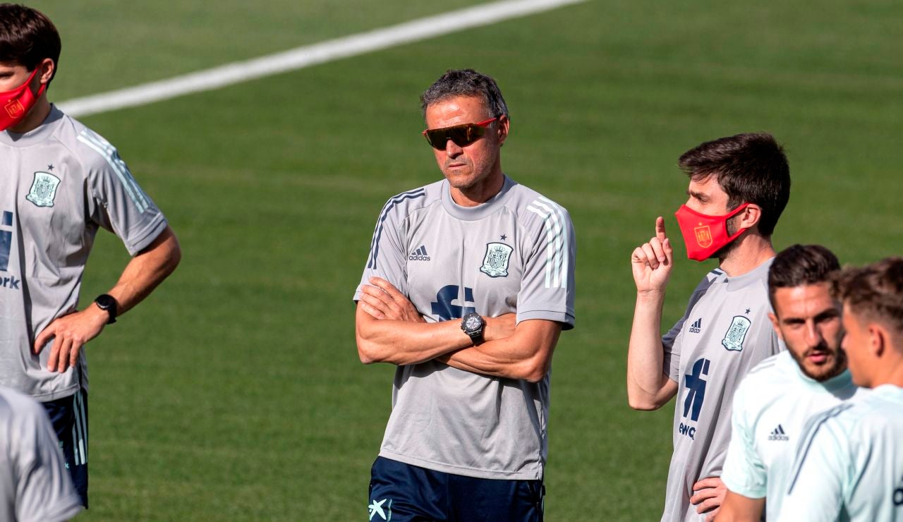 Luis Enrique, en un entrenamiento en Las Rozas Luis Enrique, en un entrenamiento en Las Rozas