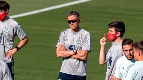 Luis Enrique, en un entrenamiento en Las Rozas Luis Enrique, en un entrenamiento en Las Rozas