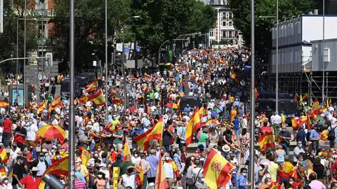 Manifestación contra los indultos al 'procés' en la Plaza de Colón Manifestación contra los indultos al 'procés' en la P