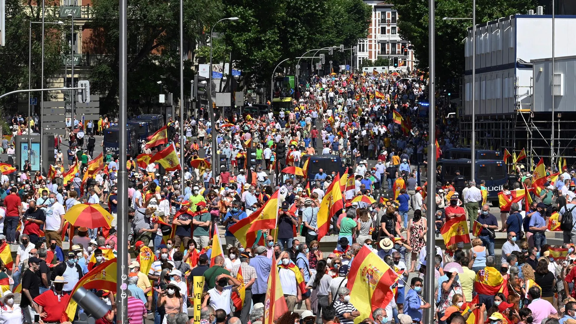 Manifestación contra los indultos al 'procés' en la Plaza de Colón Manifestación contra los indultos al 'procés' en la P