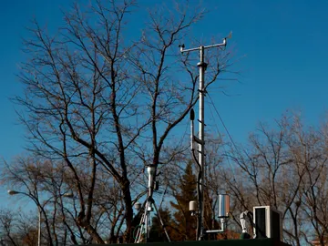 Estación de medición de calidad del aire, en Madrid Estación de medición de calidad del aire, en Madrid