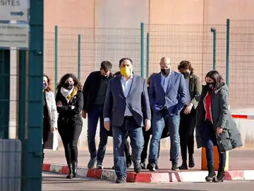 Oriol Junqueras junto a otros seis presos del 'procés' Oriol Junqueras junto a otros seis presos del 'procés'
