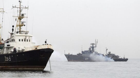 Un buque de guerra ruso en el Mar Negro.