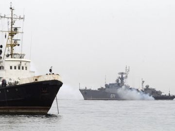 Un buque de guerra ruso en el Mar Negro.