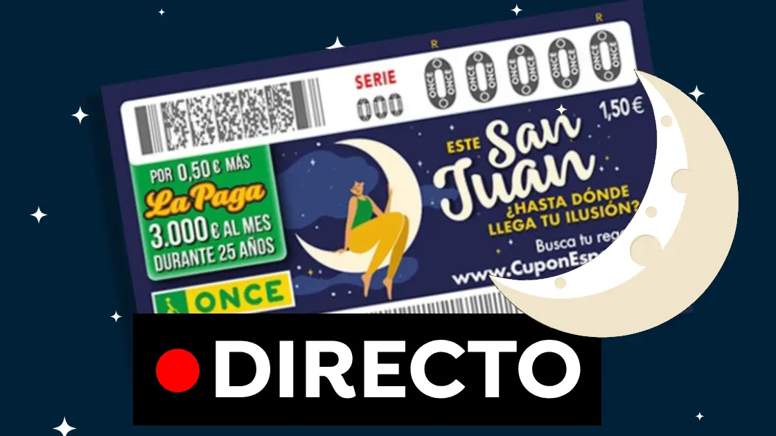 Sorteo ONCE: Comprobar número del Cupón Diario especial de San Juan, en directo Sorteo ONCE: Comprobar número del Cupón Diario especial de San Juan, en directo