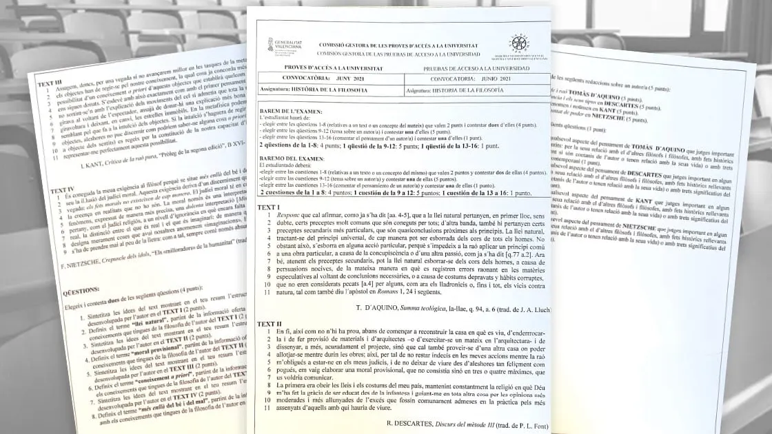 El examen de Filosofía de la Evau 2021 que han suspendido el 90% de los estudiantes valencianos corregidos por un tribunal El examen de Filosofía de la Evau 2021 que han suspendido el 90% de los estudiantes valencianos corregidos por un tribunal