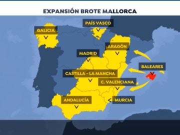 Expansión del brote de covid-19 de Mallorca