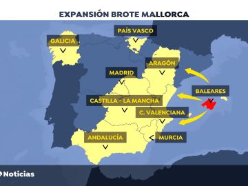 Ascienden a 10 las comunidades autónomas afectadas por el macrobrote de coronavirus en Mallorca