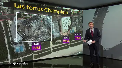 Las autoridades evacúan a los vecinos del edificio gemelo al que se derrumbó en Miami Las autoridades evacúan a los vecinos del edificio gemelo al que se derrumbó en Miami