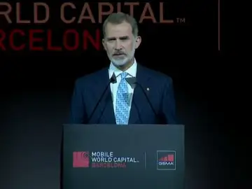 El Rey Felipe VI durante su intervención en el Mobile World Congress El Rey Felipe VI durante su intervención en el Mobile World Congress