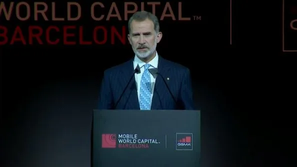 El Rey Felipe VI durante su intervención en el Mobile World Congress El Rey Felipe VI durante su intervención en el Mobile World Congress