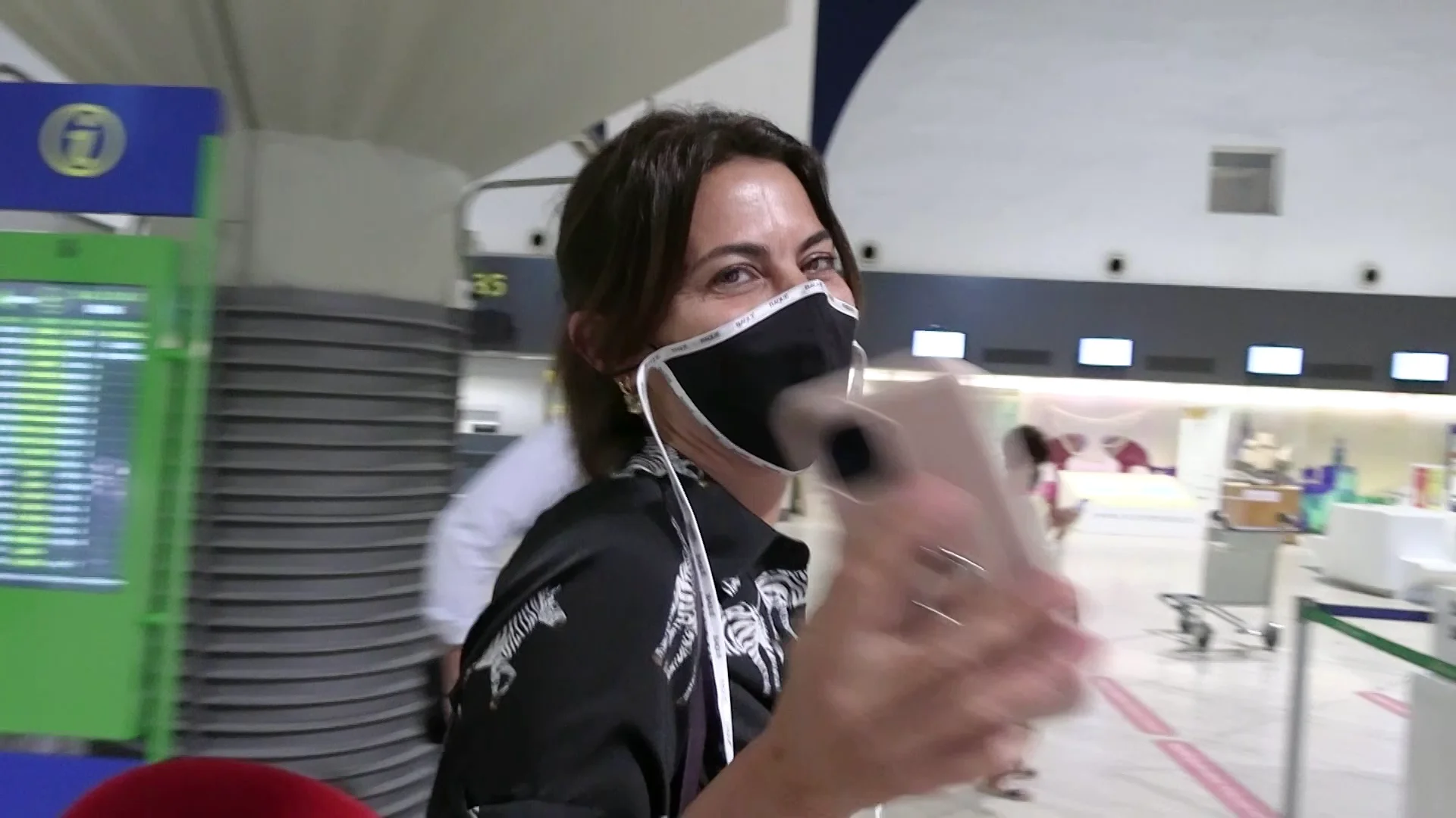 Maria José Suárez, en el aeropuerto Maria José Suárez, en el aeropuerto