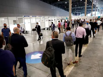 Aspecto de las cabinas para la realización de test de antígenos Aspecto de las cabinas para la realización de test de antígenos