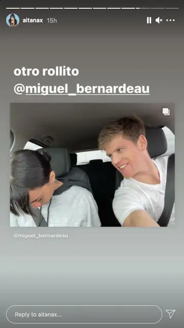 La felicitación de Miguel Bernadeau a su novia Aitana La felicitación de Miguel Bernadeau a su novia Aitana