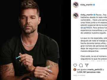 Publicación del cantante Ricky Martin. Publicación del cantante Ricky Martin.