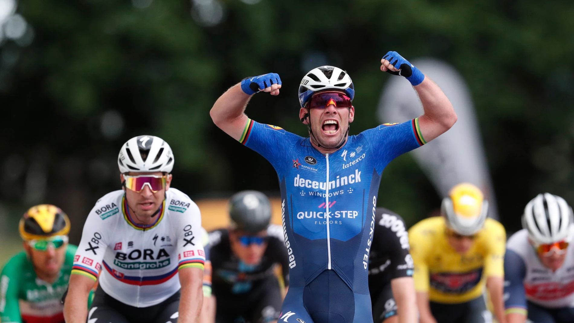 Mark Cavendish celebra la victoria en la etapa 4 del Tour de Francia