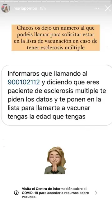 María Pombo da información sobre la vacunación María Pombo da información sobre la vacunación