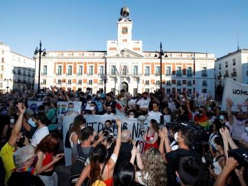 Manifestación celebrada este lunes en la Puerta del Sol