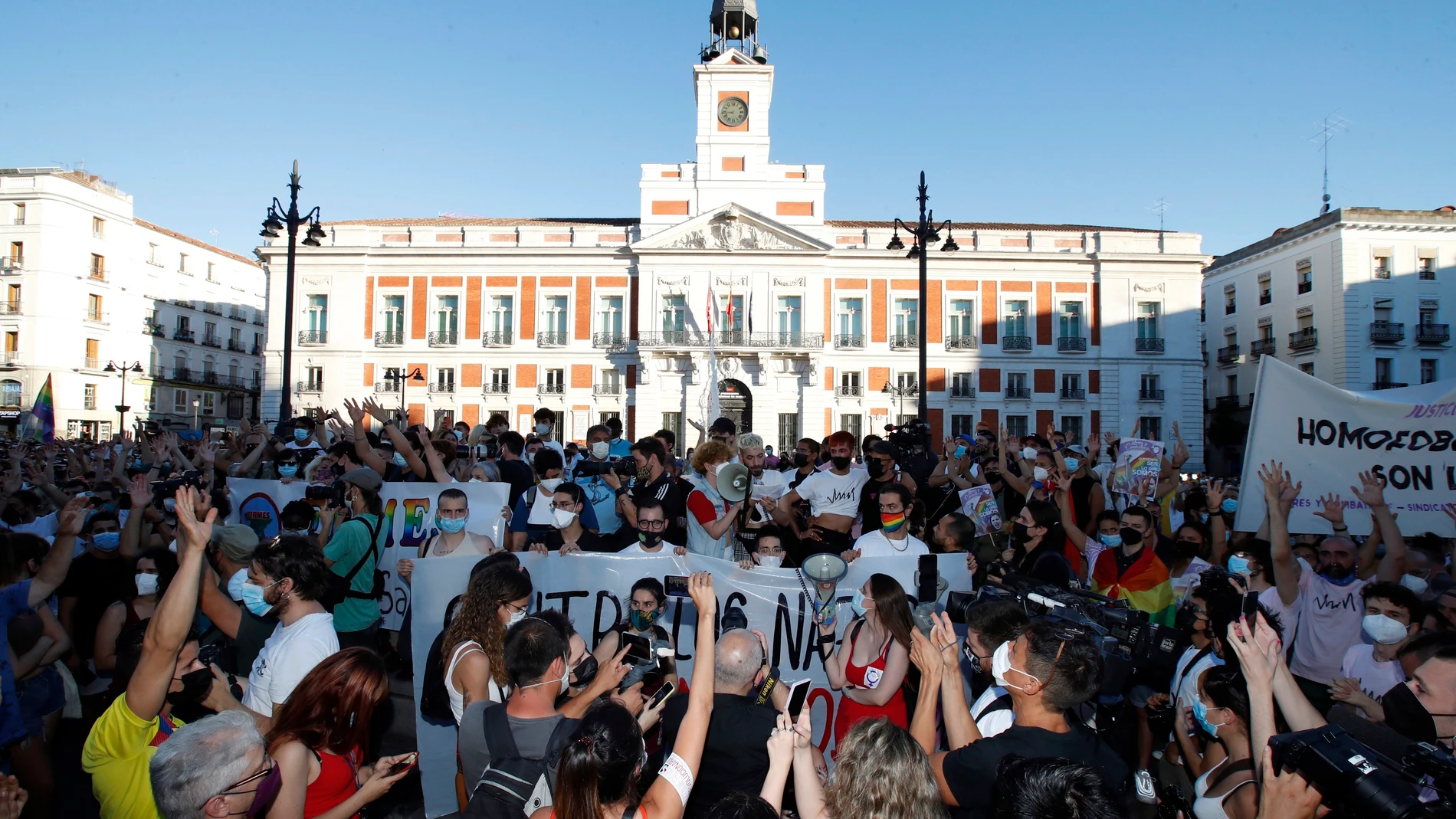 Manifestación celebrada este lunes en la Puerta del Sol
