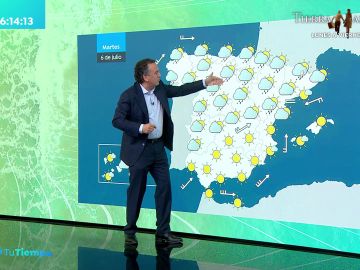 La previsi&oacute;n del tiempo hoy: Temperaturas elevadas en el tercio sudeste, cuenca del Ebro y nordeste de Mallorca