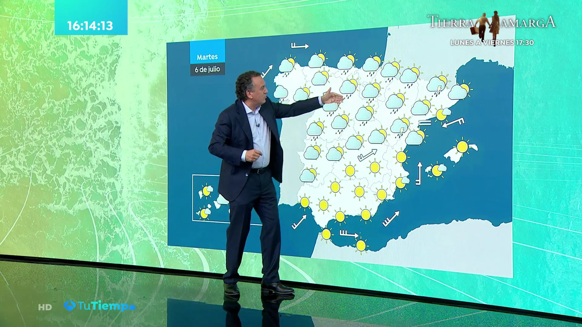 La previsión del tiempo hoy: Temperaturas elevadas en el tercio sudeste, cuenca del Ebro y nordeste de Mallorca