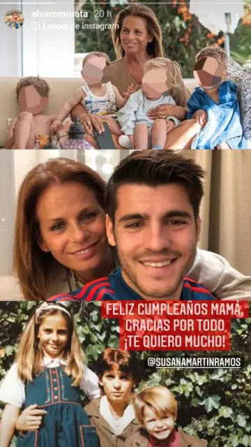 La felicitación de Álvaro Morata a su madre La felicitación de Álvaro Morata a su madre
